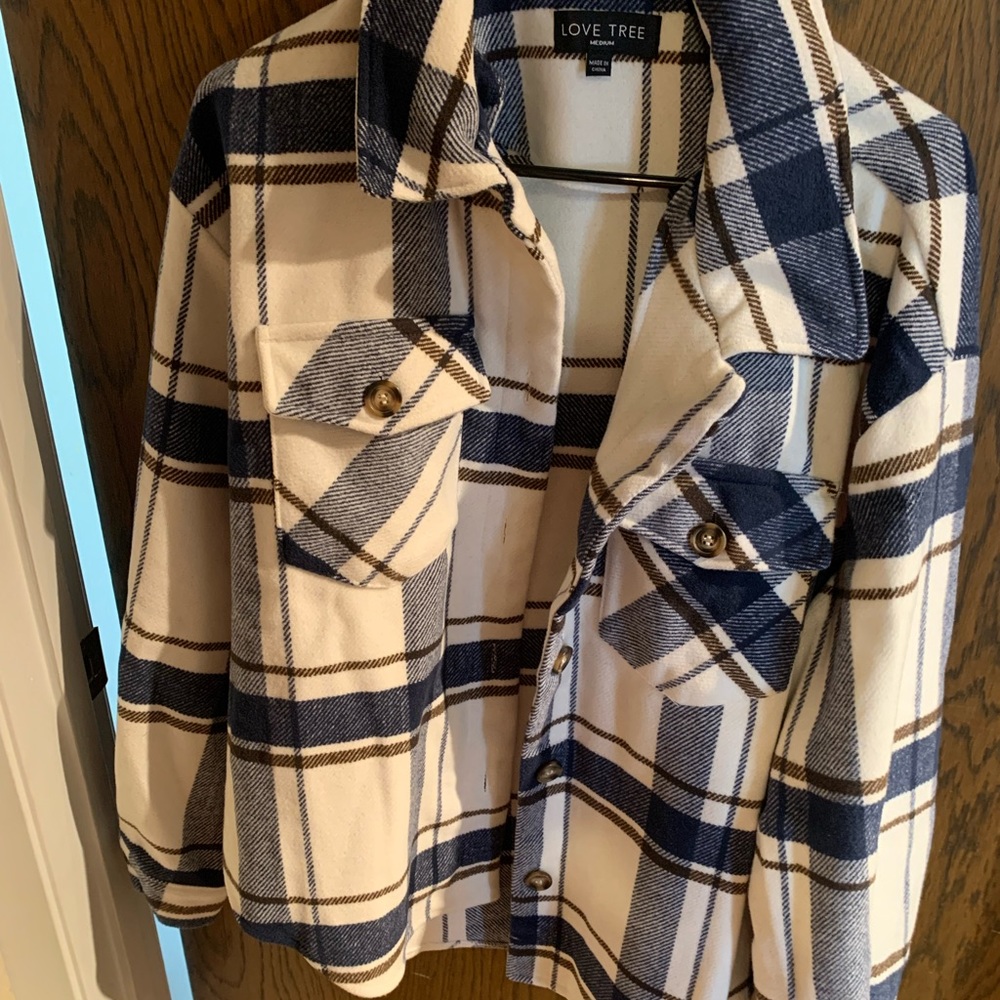 Blue and white Shacket